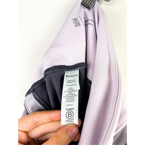 Athleta Powervita Elevation 7/8 Leggings Spring Night Purple Grey‎ Size S - Picture 12 of 13
